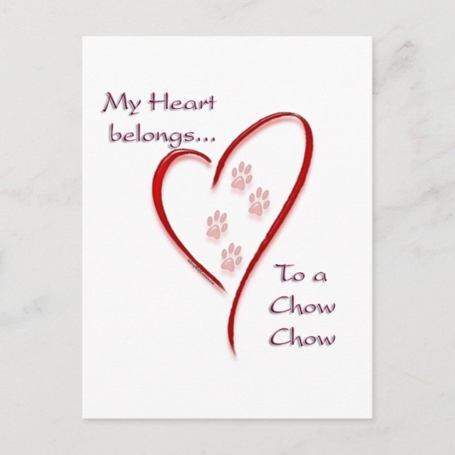 Chow Chow Heart Belongs Postcard (Front)