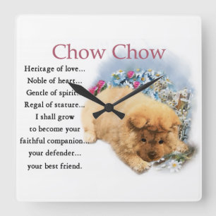 Chow Chow Heritage of Love Puppy Square Wall Clock