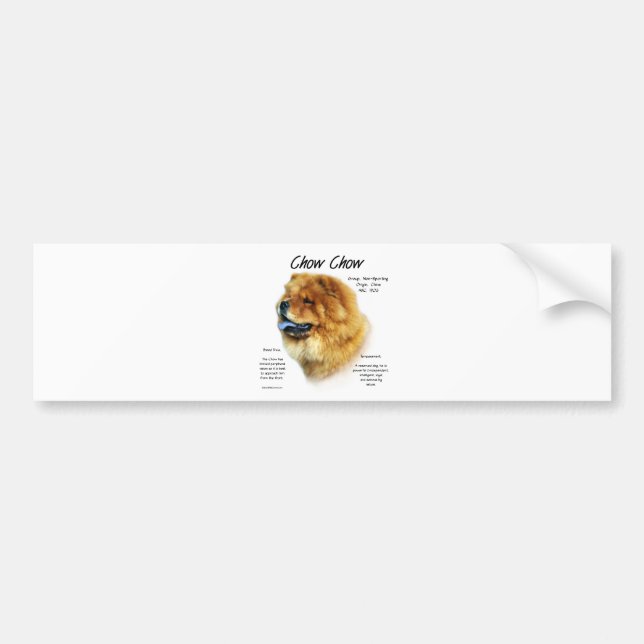 Chow Chow History Design Bumper Sticker (Front)