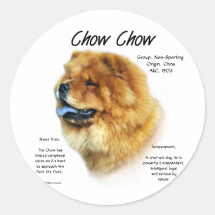 Chow Chow History Design Classic Round Sticker