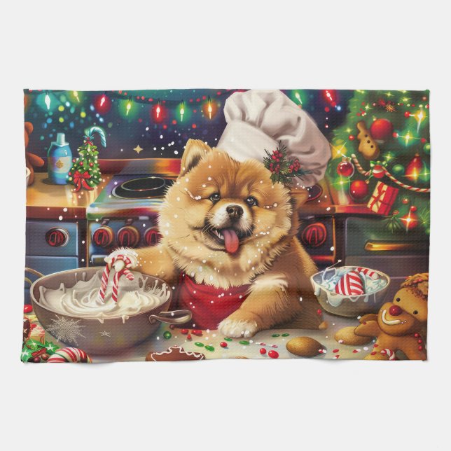 Chow Chow Holiday Baking: Festive Christmas Tea Towel (Horizontal)