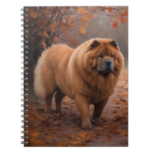 Chow Chow in Autumn Leaves Fall Inspire Notebook