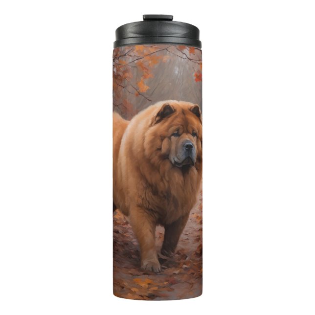 Chow Chow in Autumn Leaves Fall Inspire  Thermal Tumbler (Front)