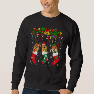Chow Chow In Sock Xmas Reindeer Santa Elf Dog Sweatshirt