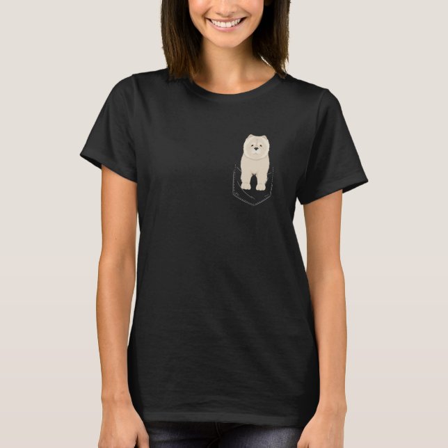 Chow Chow In The Pocket Funny Dog   Puppy Pocket T-Shirt (Front)