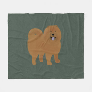 Chow Chow Medium Fleece Blanket