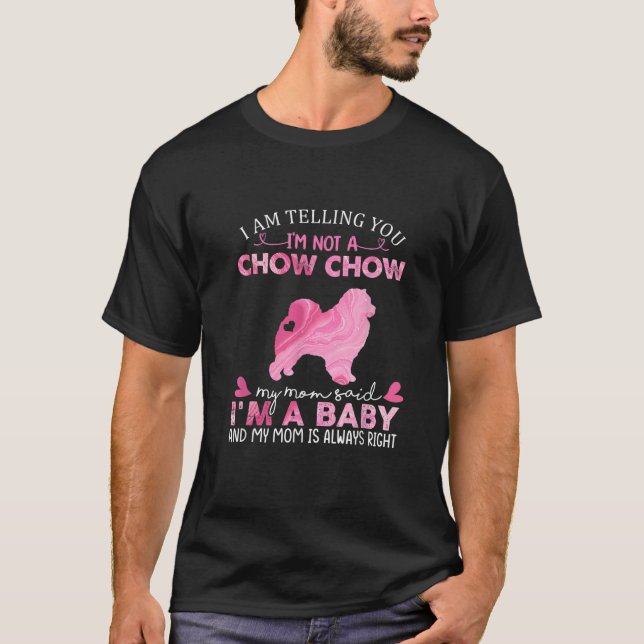 Chow Chow Mom Baby Funny Cute Dog Owner Pet Lover  T-Shirt (Front)