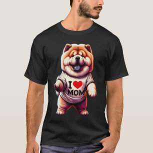 Chow Chow Mom I Love Mom Chow Chow Lover T-Shirt