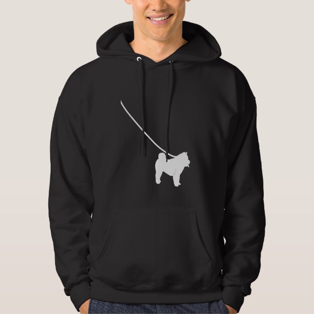 Chow Chow on a Leash Dog  Mom Dad Pet Cute  Puppy Hoodie (Front)