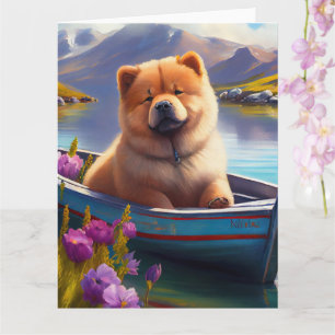 Chow Chow on a Paddle: A Scenic Adventure Card