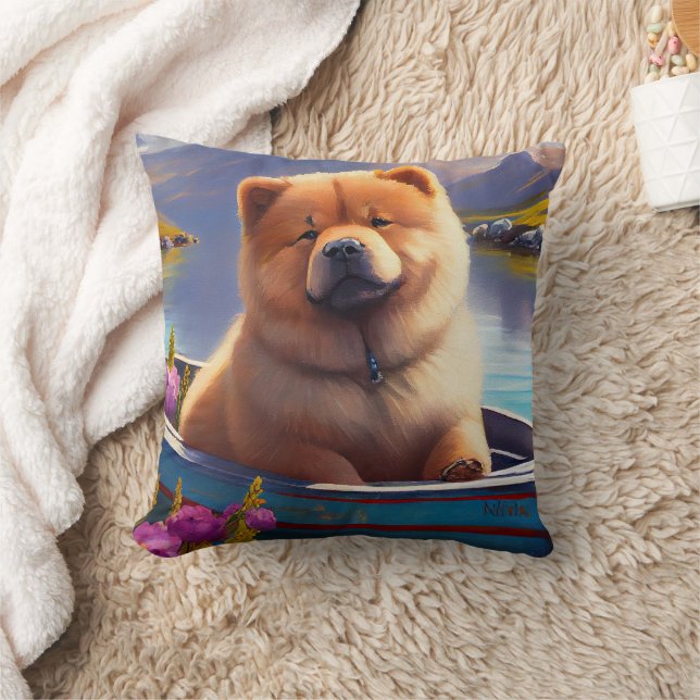 Chow Chow on a Paddle: A Scenic Adventure Cushion (Blanket)