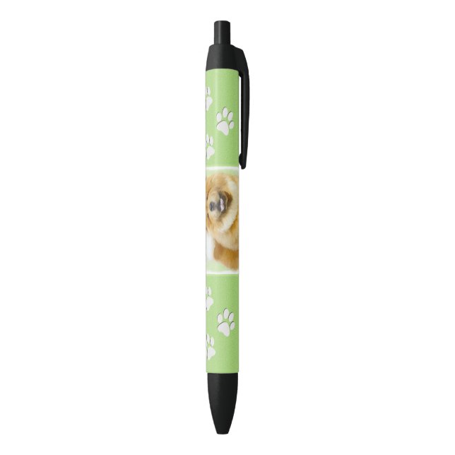 Chow Chow Painting - Cute Original Dog Art Black Ink Pen (Bottom (Vertical))