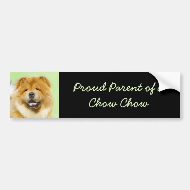 Chow Chow Painting - Cute Original Dog Art Bumper Sticker (Front)