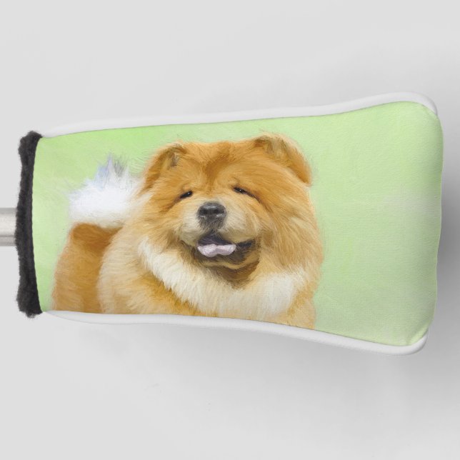 Chow Chow Painting - Cute Original Dog Art Golf Head Cover (Front)