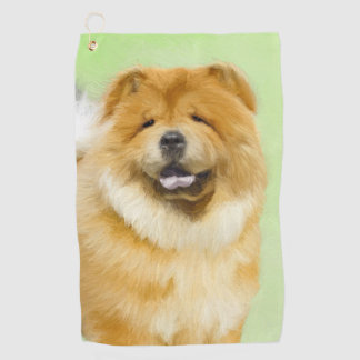 Chow Chow Painting - Cute Original Dog Art Golf Towel