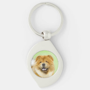 Chow Chow Painting - Cute Original Dog Art Key Ring