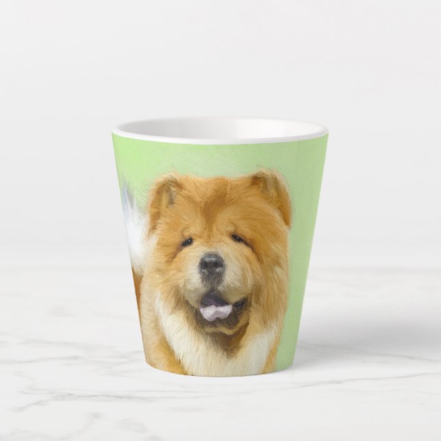 Chow Chow Painting - Cute Original Dog Art Latte Mug (Front)