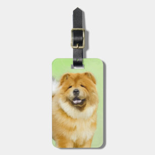 Chow Chow Painting - Cute Original Dog Art Luggage Tag
