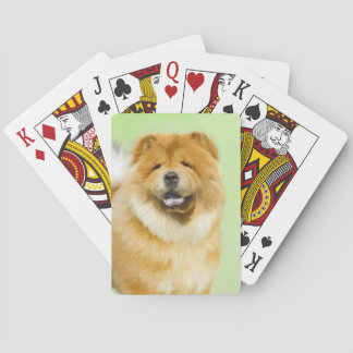 Chow Chow Painting - Cute Original Dog Art Playing Cards