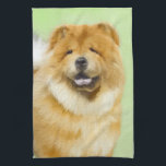 Chow Chow Painting - Cute Original Dog Art Tea Towel<br><div class="desc">Chow Chow dog portrait, original painting. We specialise in cute and funny original art. Buy this for yourself or as a great gift for your Chow Chow loving friends. Be creative - click on CUSTOMIZE to add/remove/change text, resize the picture, change colours or anything else the customisation tool will allow!...</div>
