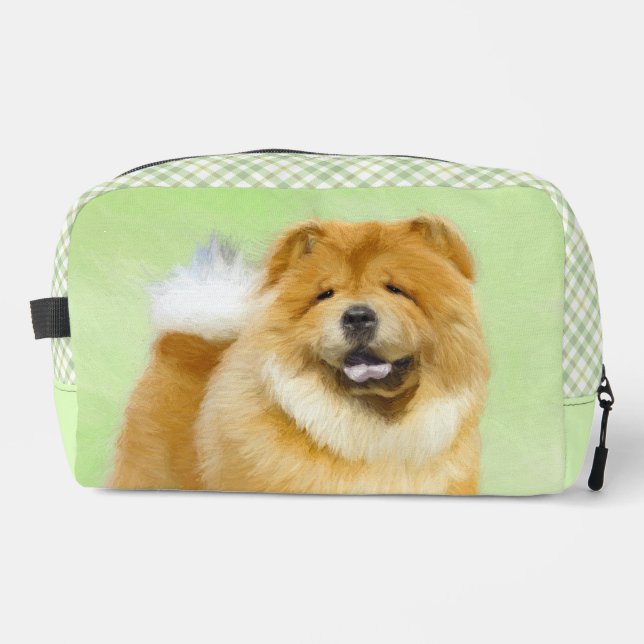 Chow Chow Painting Red Rough Cute Original Dog Art Dopp Kit (Front)