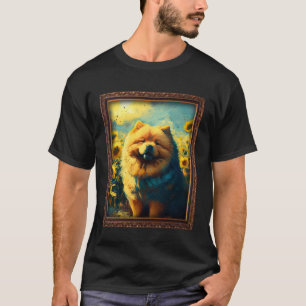 Chow Chow Painting Sunflower Flower Mom Women Flor T-Shirt