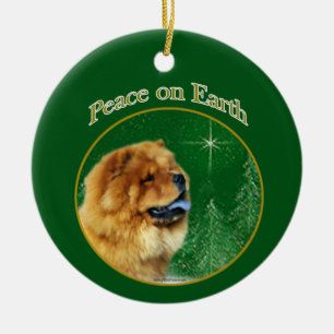 Chow Chow Peace Ceramic Tree Decoration
