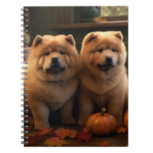 Chow Chow Puppy Autumn Delight Pumpkin Notebook