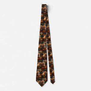 Chow Chow Puppy Autumn Delight Pumpkin Tie