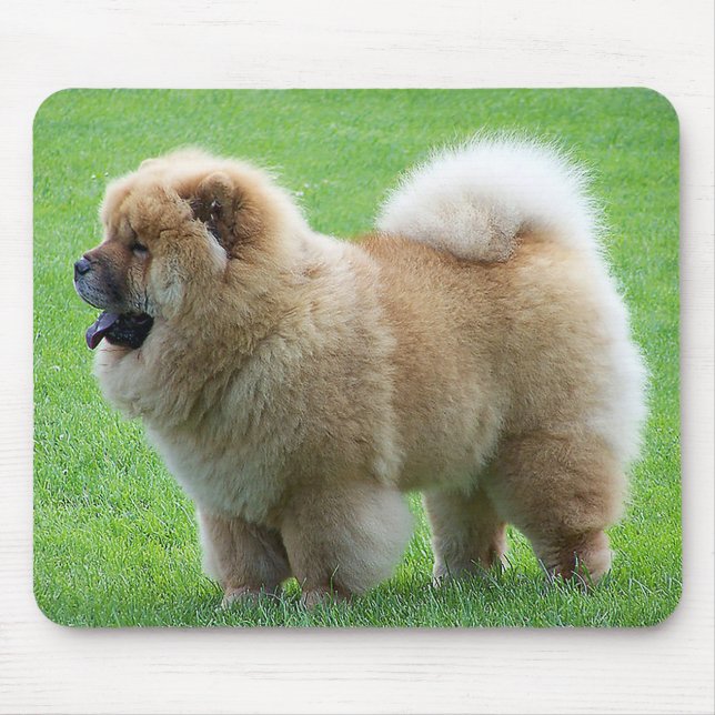 Chow Chow Puppy Dog Green Grass Mousepad (Front)