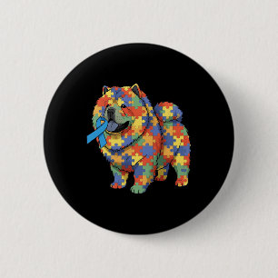 Chow Chow Puzzle Autism Awareness Autistic Womens 6 Cm Round Badge