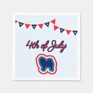 Chow Chow Red White And Blue 4th Of July Napkin