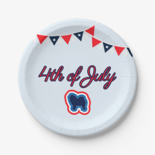 Chow Chow Red White And Blue 4th Of July Paper Plate