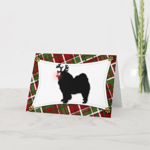 Chow Chow Reindeer Christmas Card
