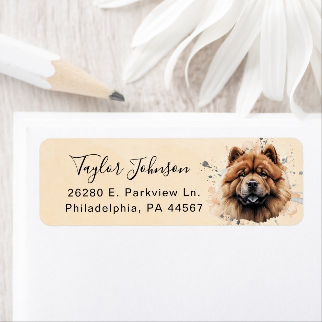 Chow Chow Return Address Label (Insitu)