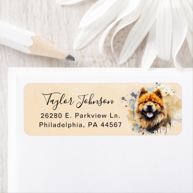 Chow Chow Return Address Label (Insitu)