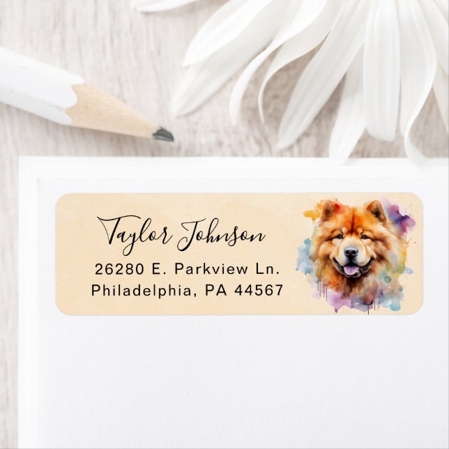 Chow Chow Return Address Label (Insitu)