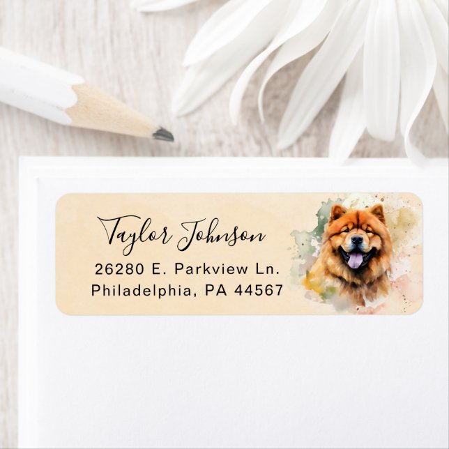 Chow Chow Return Address Label (Insitu)