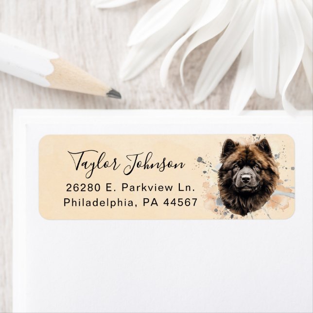 Chow Chow Return Address Label (Insitu)