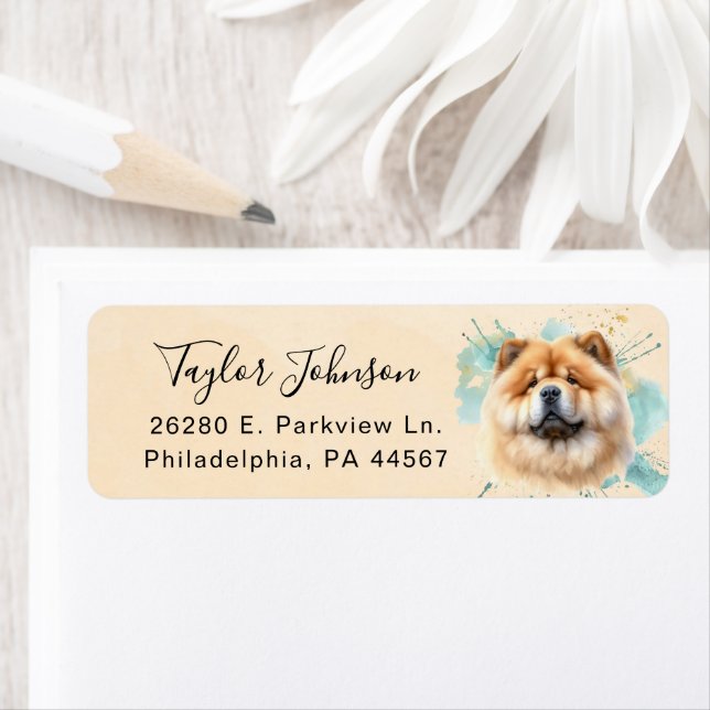 Chow Chow Return Address Label (Insitu)