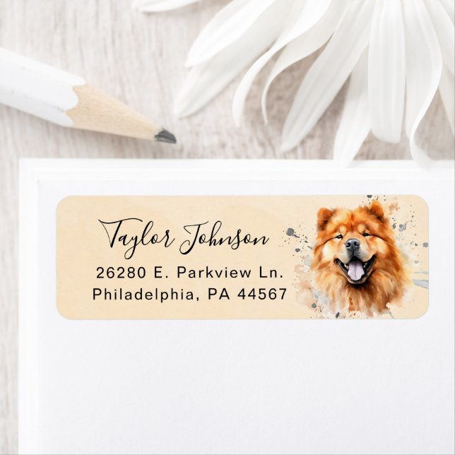 Chow Chow Return Address Label (Insitu)