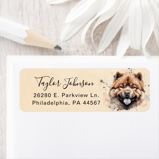 Chow Chow Return Address Label (Insitu)