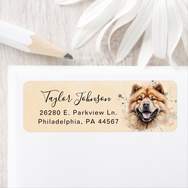 Chow Chow Return Address Label (Insitu)