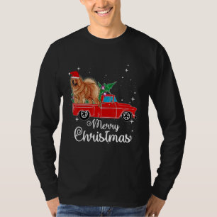 Chow Chow Ride Red Truck Christmas T-Shirt