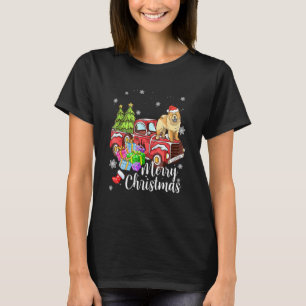 Chow Chow Riding Red Truck Xmas Merry Christmas T-Shirt