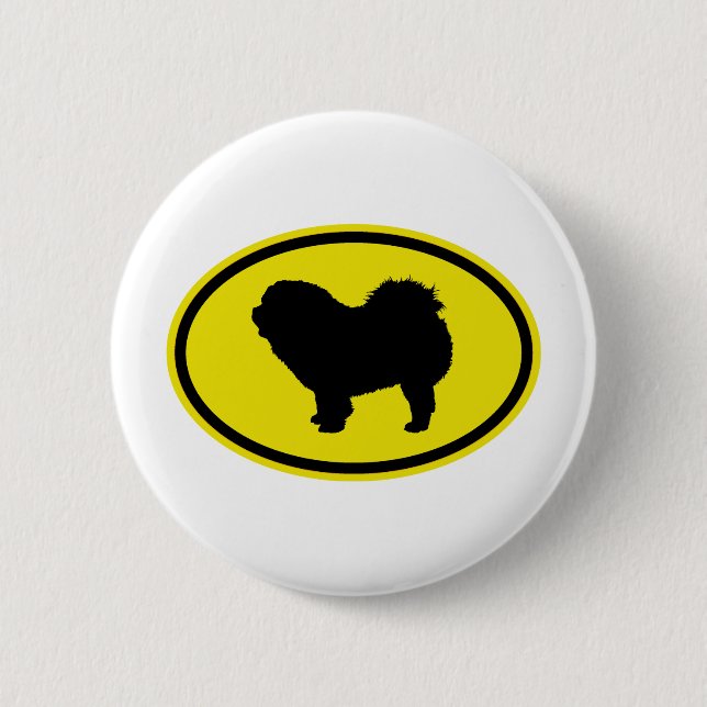 Chow Chow Rough-Coat 6 Cm Round Badge (Front)