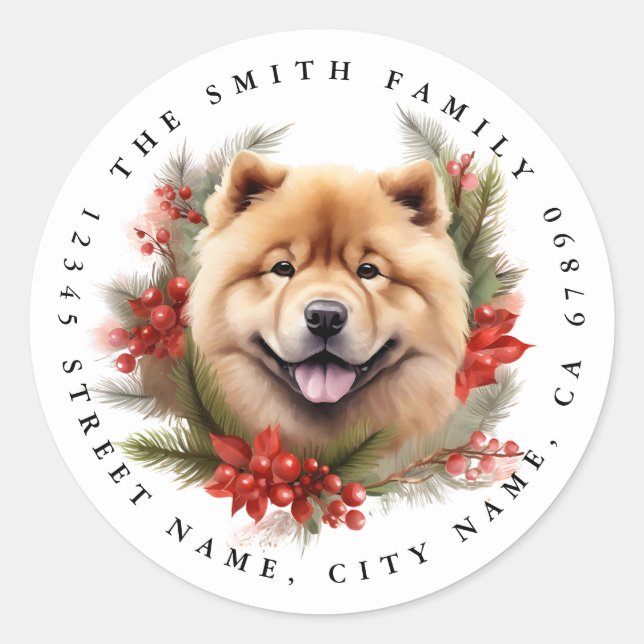 Chow Chow Round Stickers (Front)