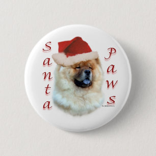 Chow Chow Santa Paws - Button