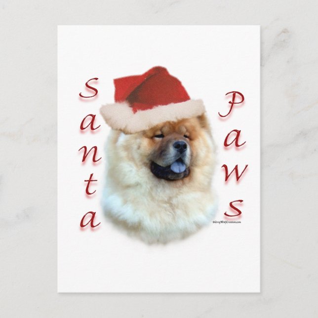 Chow Chow Santa Paws Holiday Postcard (Front)