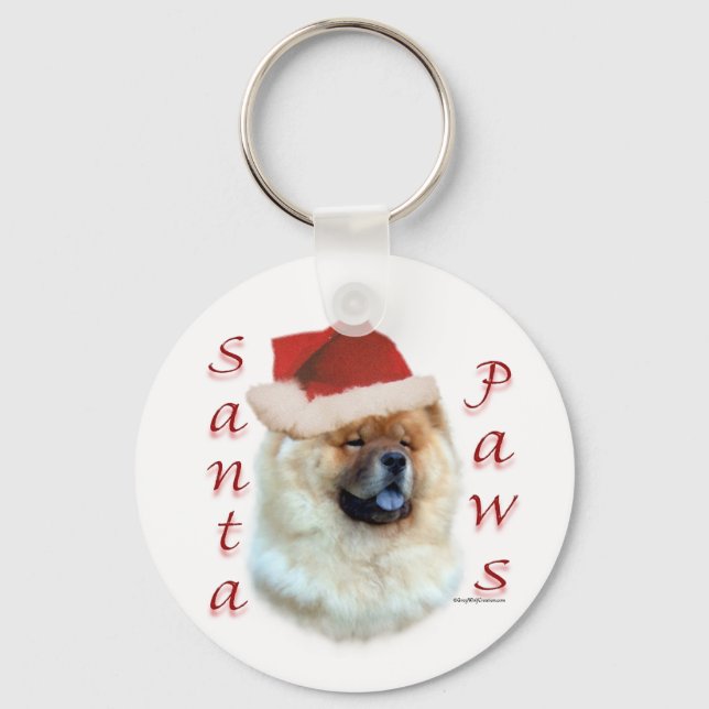 Chow Chow Santa Paws Key Ring (Front)